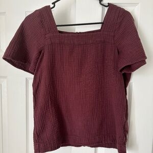 Madewell Maroon Gauze top